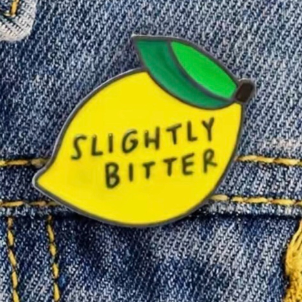 3/$25 “Slightly Bitter” Lemon Enamel Pin Broach Trendy Retro